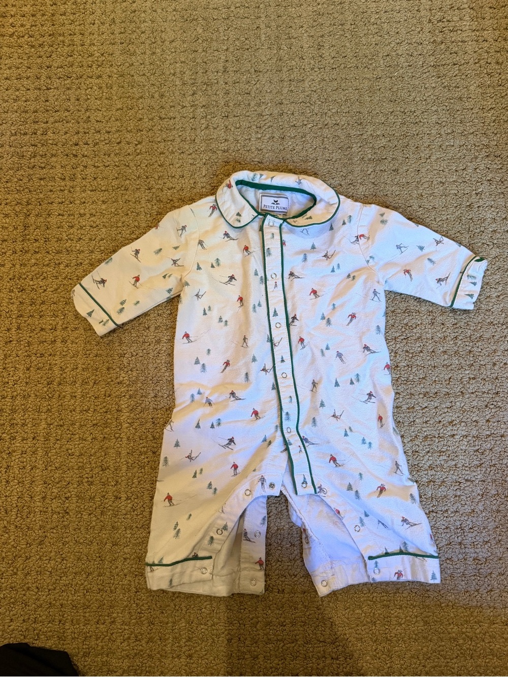 Ski Print Baby Pajamas